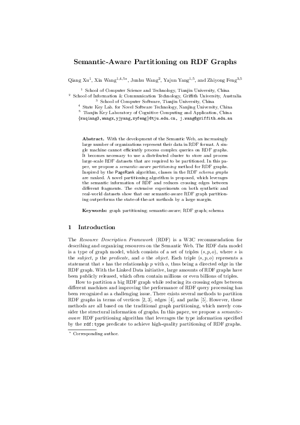 (PDF) Semantic-Aware Partitioning on RDF Graphs