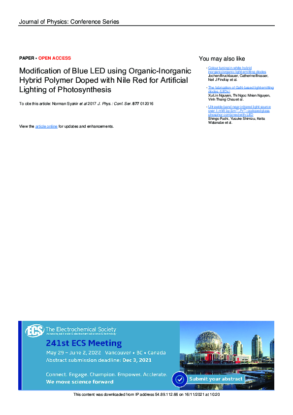 (PDF) Modification of Blue LED using Organic-Inorganic Hybrid Polymer ...