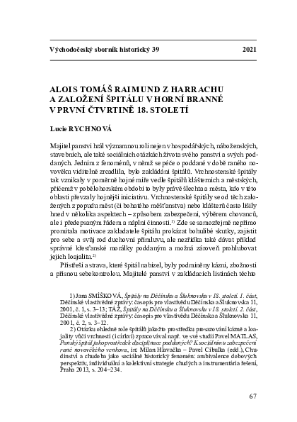 (PDF) Alois Tomáš Raimund z Harrachu a založení špitálu v Horní Branné