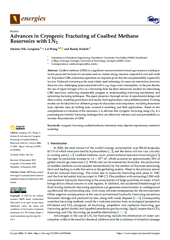 (PDF) Advances in Cryogenic Fracturing of Coalbed Methane Reservoirs ...