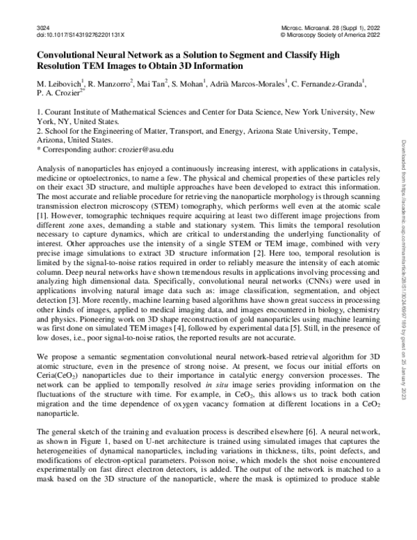 (PDF) Convolutional Neural Network as a Solution to Segment and ...