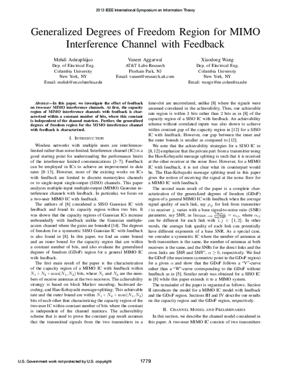 (PDF) Generalized degrees of freedom region for MIMO interference ...