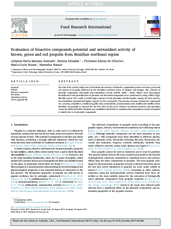 (PDF) Evaluation of bioactive compounds potential and antioxidant ...