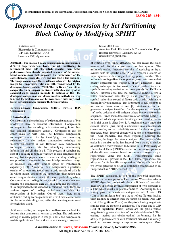 (PDF) Improved Image Compression by Set Partitioning Block Coding by ...