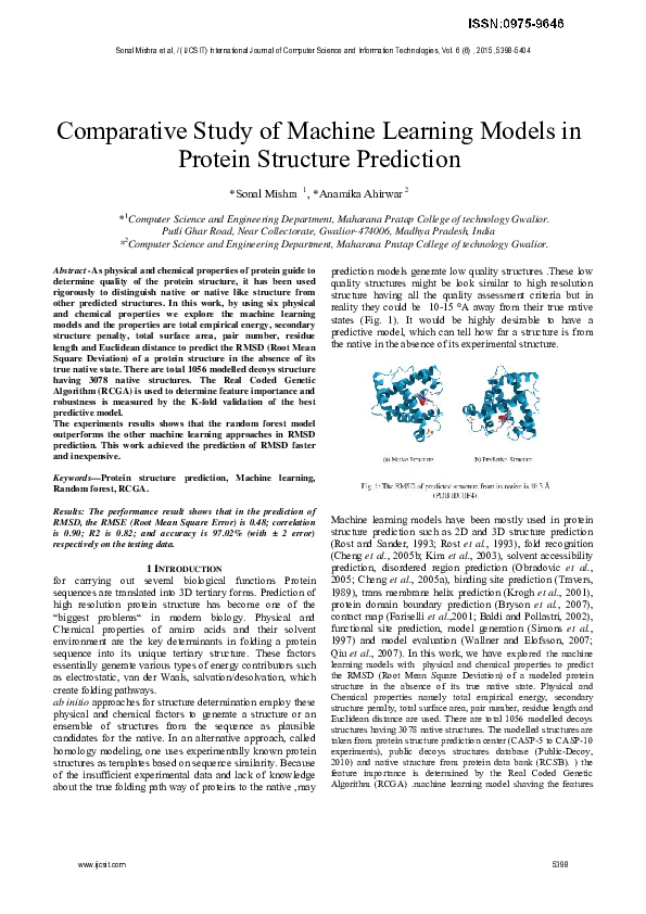 (PDF) Comparative Study of Machine Learning Models in Protein Structure ...