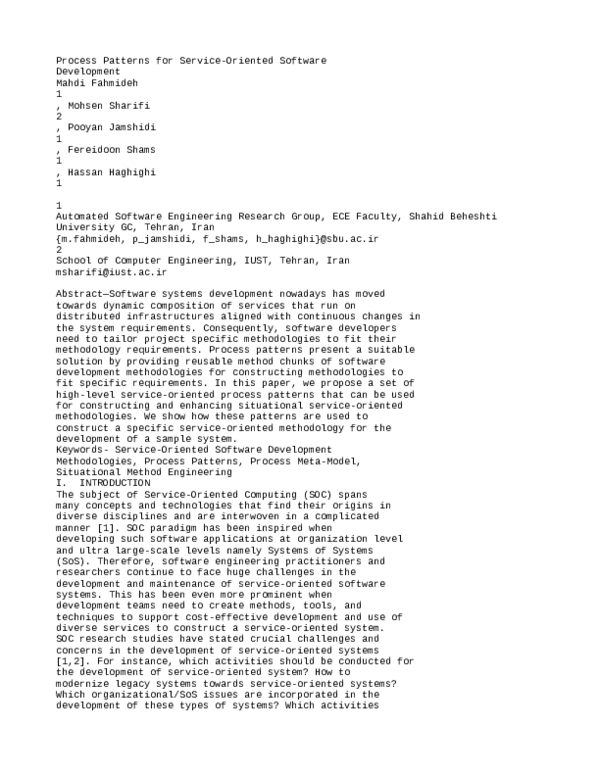 Process patterns for service-oriented software development | Hassan ...