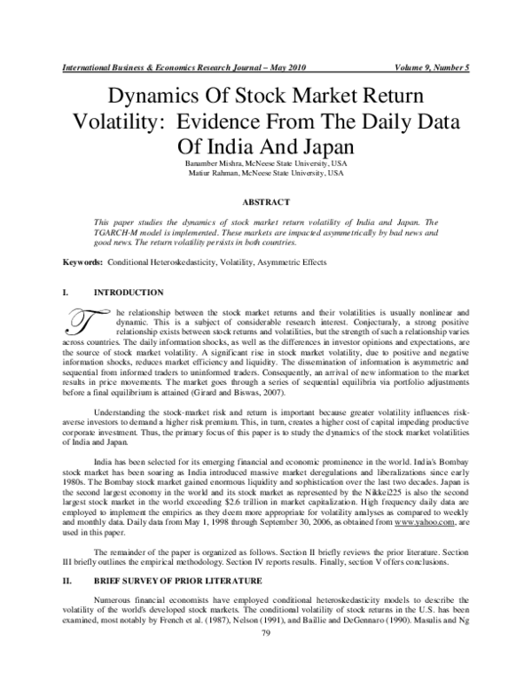 (PDF) Dynamics Of Stock Market Return Volatility: Evidence From The ...
