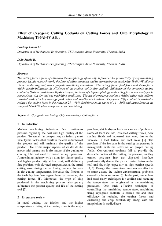 (PDF) Effect of Cryogenic Cutting Coolants on Cutting Forces and Chip ...