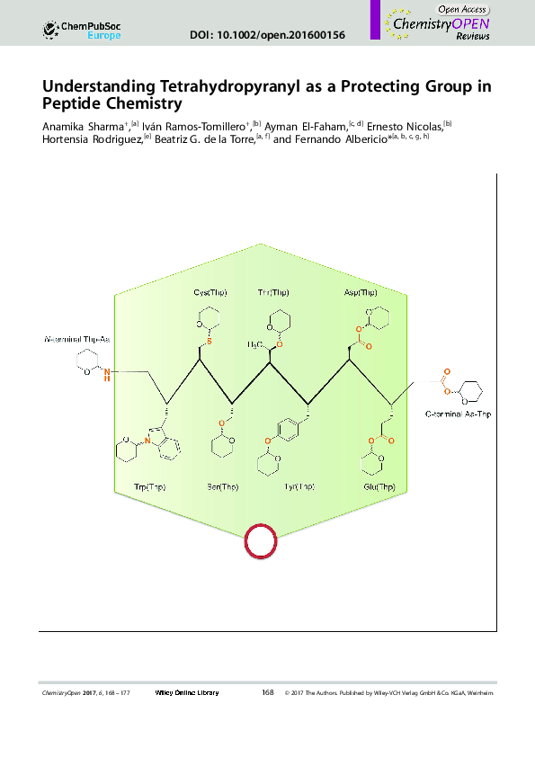 (PDF) Understanding Tetrahydropyranyl as a Protecting Group in Peptide ...