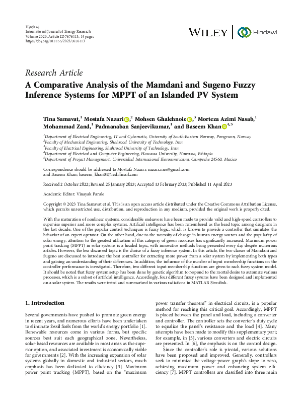 (PDF) A Comparative Analysis of the Mamdani and Sugeno Fuzzy Inference ...