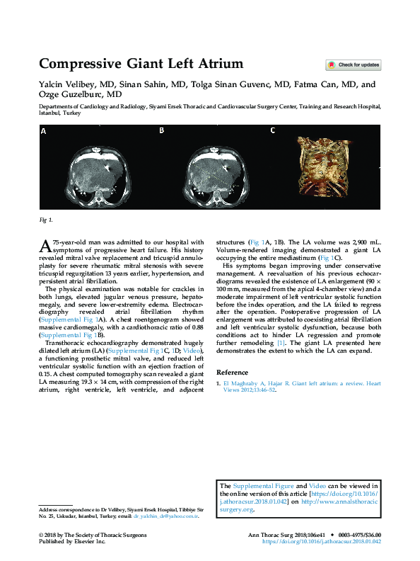 (PDF) Compressive Giant Left Atrium
