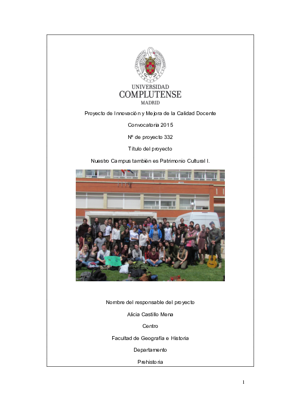 (PDF) Nuestro Campus También es Patrimonio Cultural I ALICIA CASTILLO