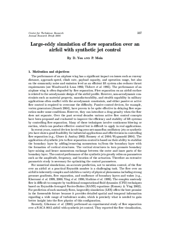 (PDF) Large-eddy simulation of flow separation over an airfoil with ...