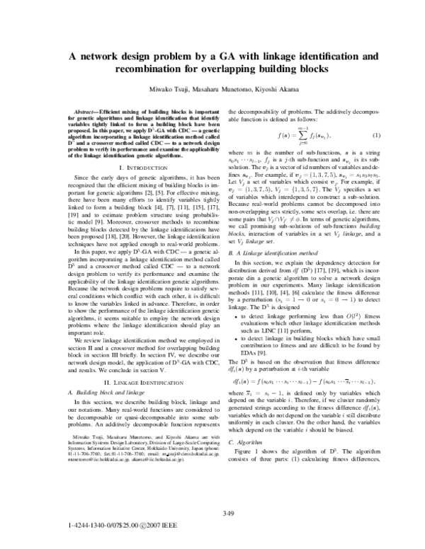 (PDF) A Network Design Problem by a GA with Linkage Identification and