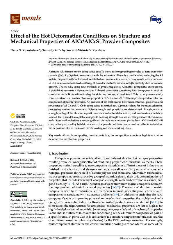 (PDF) Effect of the Hot Deformation Conditions on Structure and ...