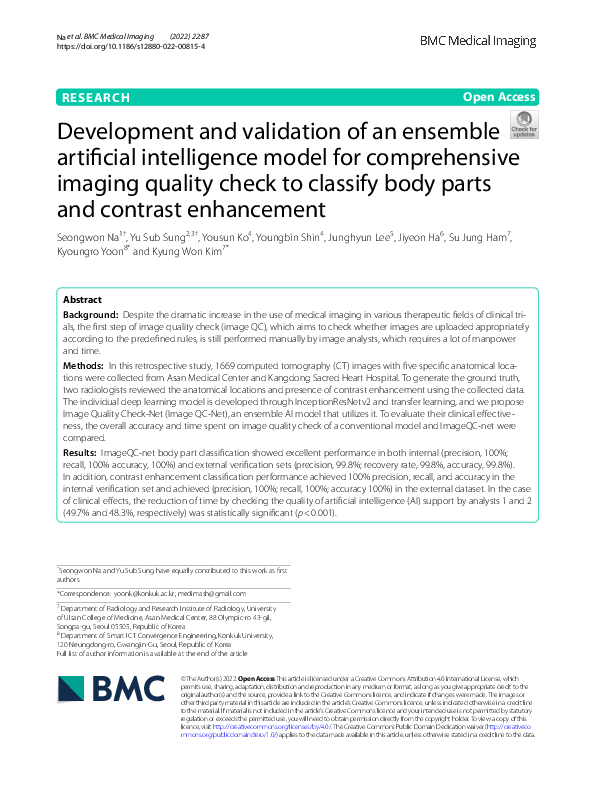(PDF) Development and validation of an ensemble artificial intelligence ...