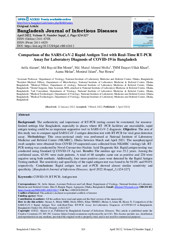 (PDF) Comparison of the SARS-CoV-2 Rapid Antigen Test with Real-Time RT ...