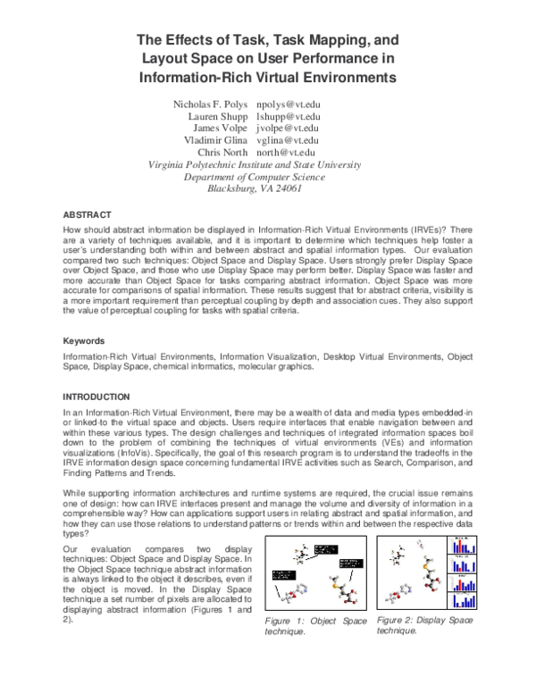 (PDF) The effects of task, task mapping, and layout space on user ...