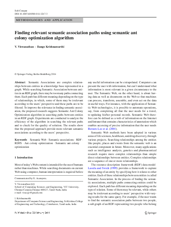 (PDF) Finding relevant semantic association paths using semantic ant ...