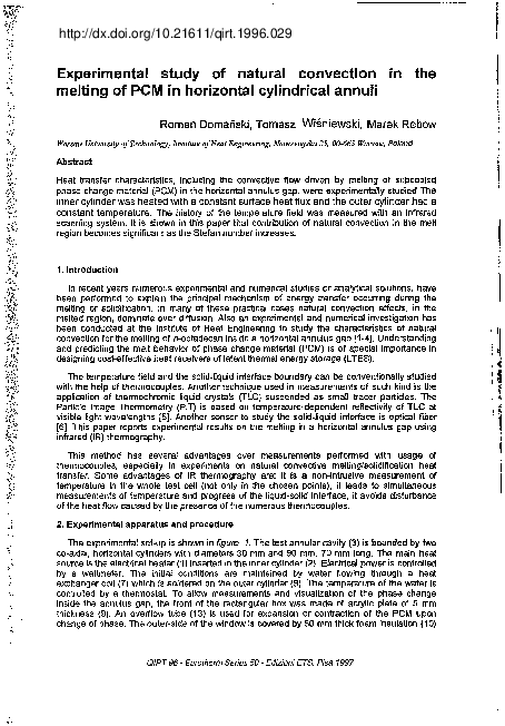 (PDF) Experimental study of natural convection in the melting of PCM in ...