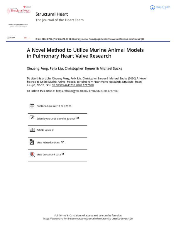 (PDF) A Novel Method to Utilize Murine Animal Models in Pulmonary Heart ...