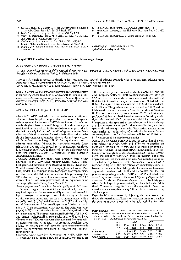 (PDF) A rapid HPLC method for determination of adenylate energy charge