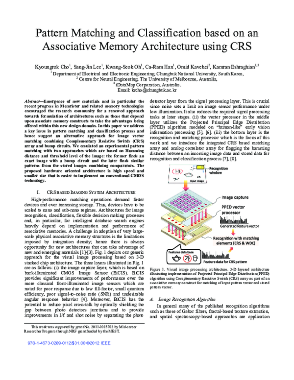 (PDF) Pattern matching and classification based on an associative ...