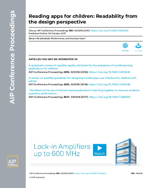  pdf reading apps for children readability from the design perspective