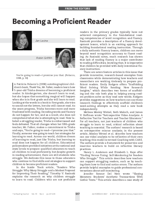 (PDF) Becoming a Proficient Reader