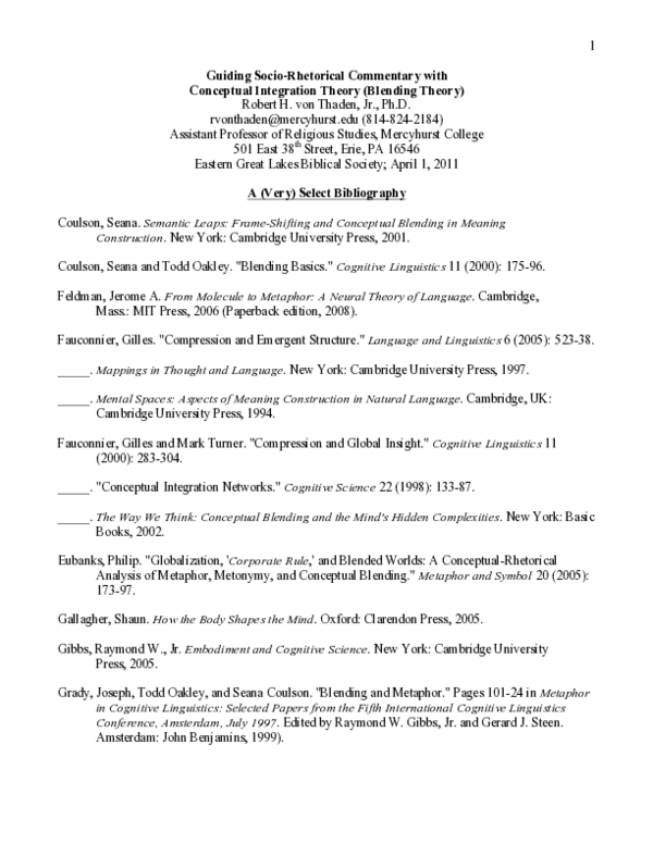 (PDF) Guiding Socio-Rhetorical Commentary with Conceptual Integration ...