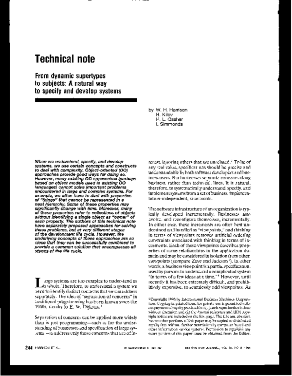 (PDF) From dynamic supertypes to subjects: A natural way to specify and ...