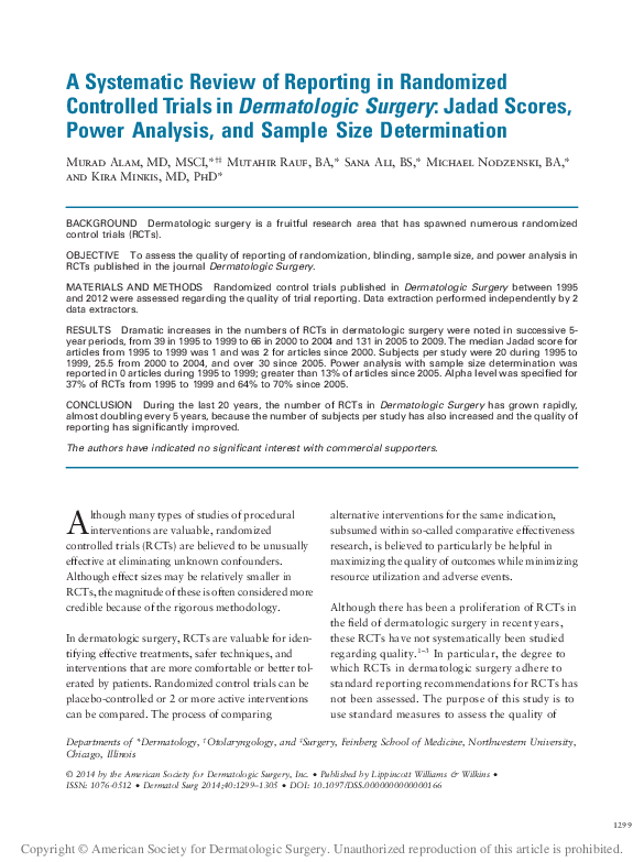 (PDF) A Systematic Review of Reporting in Randomized Controlled Trials ...