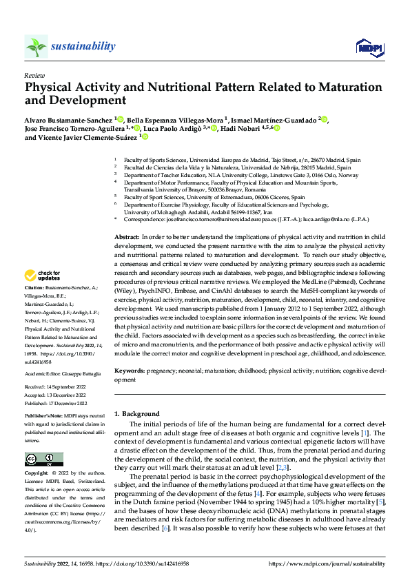 (PDF) Physical Activity and Nutritional Pattern Related to Maturation ...