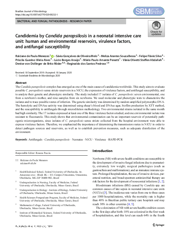 (PDF) Candidemia by Candida parapsilosis in a neonatal intensive care ...