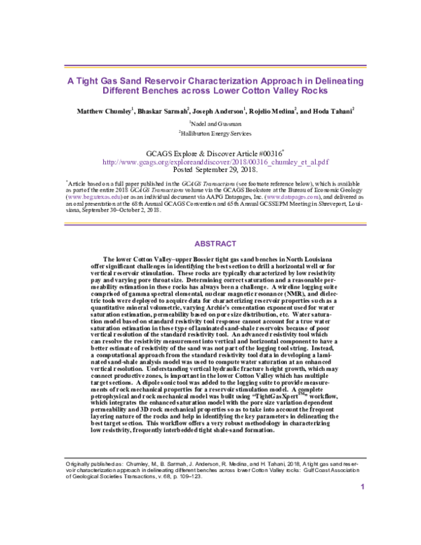 (PDF) A Tight Gas Sand Reservoir Characterization Approach in ...