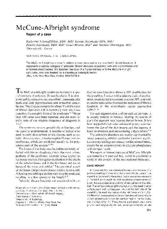 (PDF) McCuneAlbright syndrome Farahnaz Aghahosseini Academia.edu