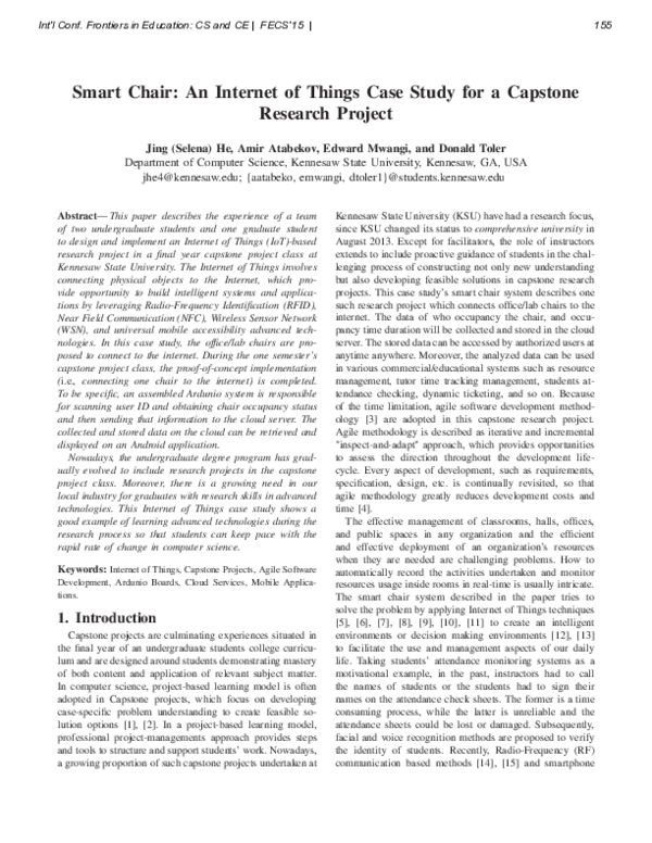 (PDF) Smart Chair : An Internet of Things Case Study for a Capstone ...