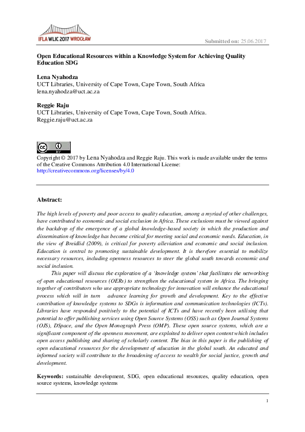(PDF) Open Educational Resources within a Knowledge System for ...