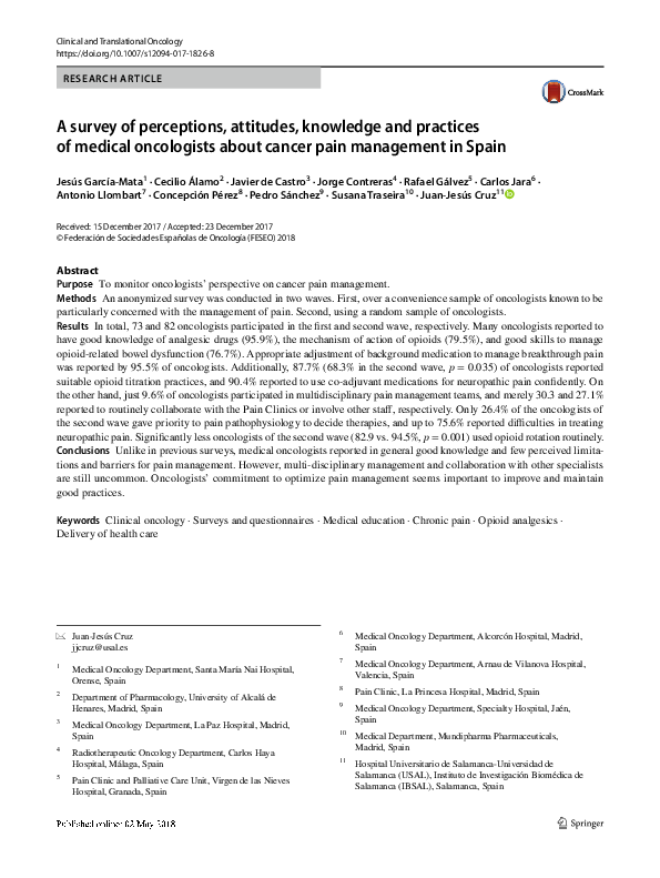 (PDF) A survey of perceptions, attitudes, knowledge and practices of ...