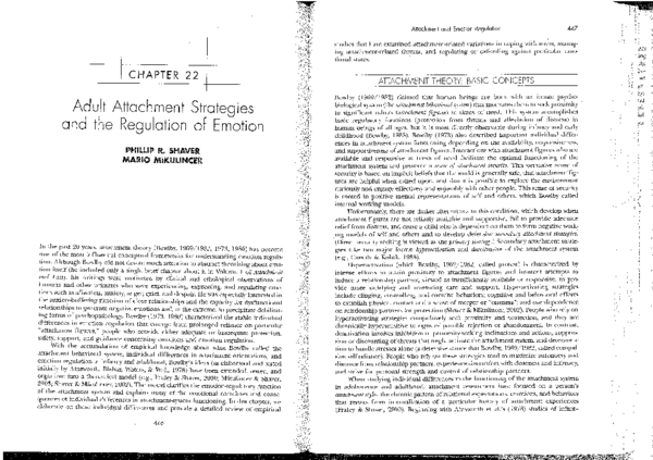 (PDF) Adult attachment strategies and the regulation of emotion