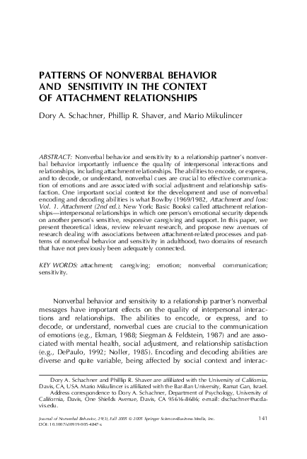(PDF) Patterns of Nonverbal Behavior and Sensivity in the Context of ...