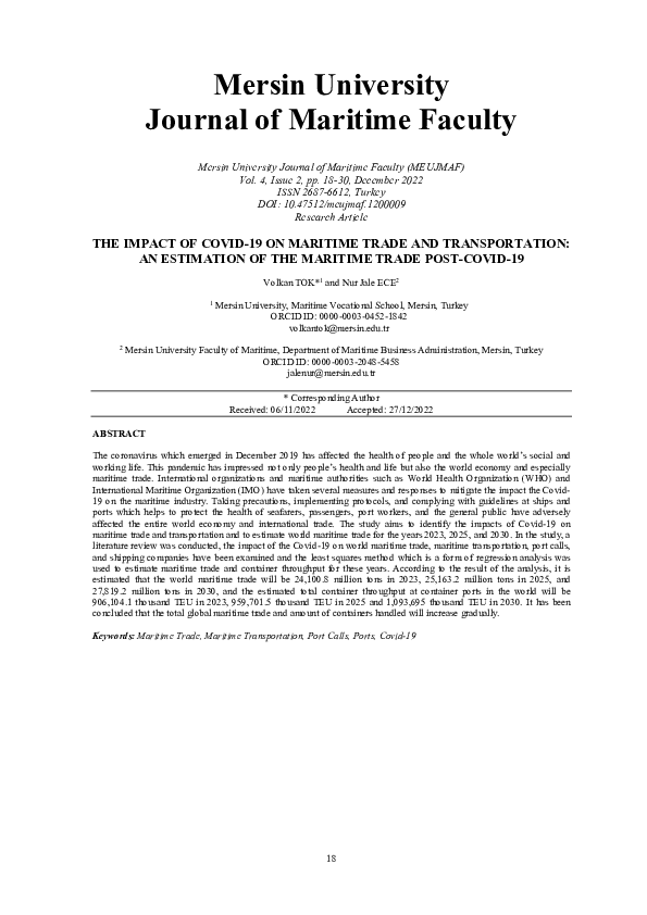 (PDF) The Impact of COVID-19 on Maritime Trade and Transportation: An ...