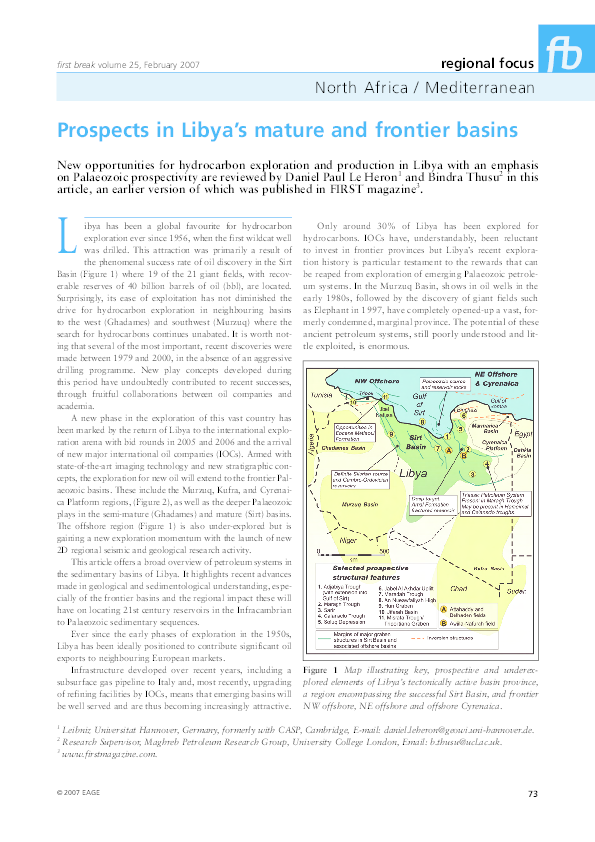 (PDF) Prospects in Libya's mature and frontier basins