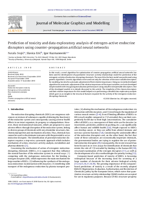  pdf prediction of toxicity and data exploratory analysis of estrogen