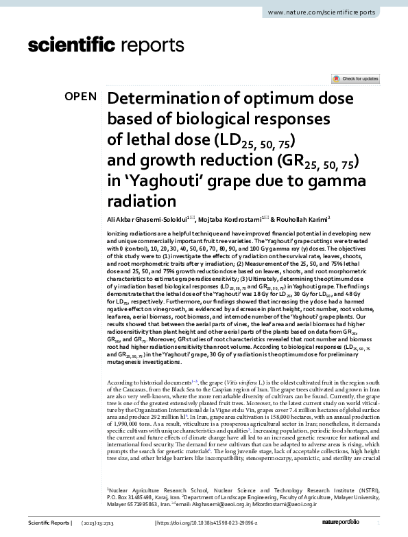 (PDF) Determination of optimum dose based of biological responses of ...