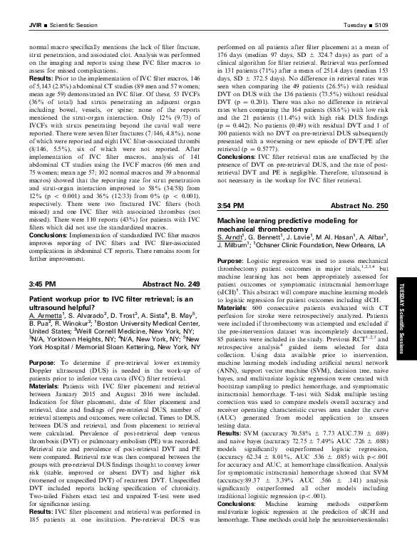 (PDF) Machine learning predictive modeling for mechanical thrombectomy