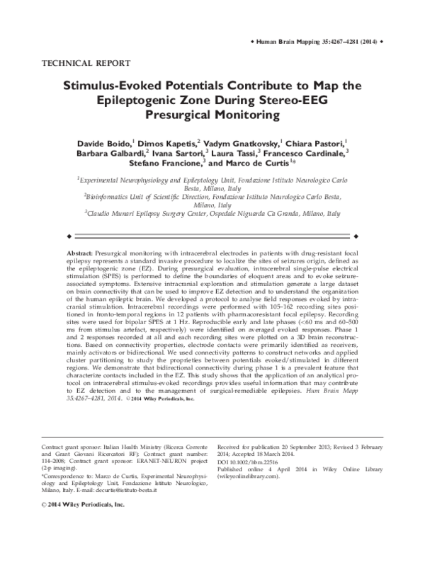 (PDF) Stimulus-evoked potentials contribute to map the epileptogenic ...