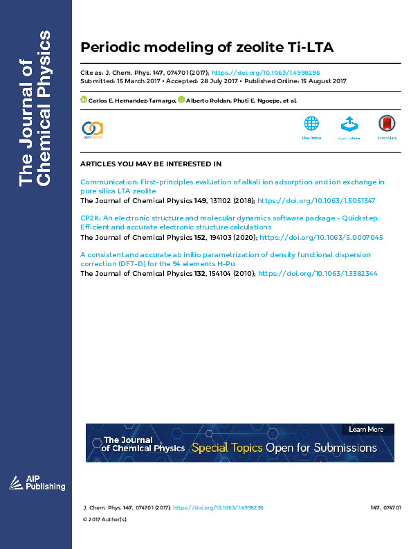(PDF) Periodic modeling of zeolite Ti-LTA