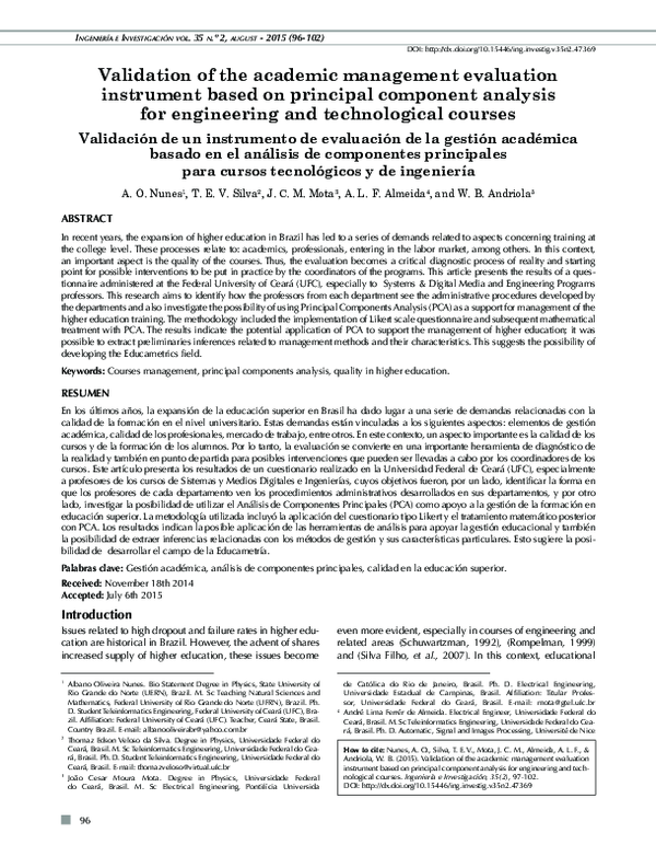 (PDF) Validation of the academic management evaluation instrument based ...