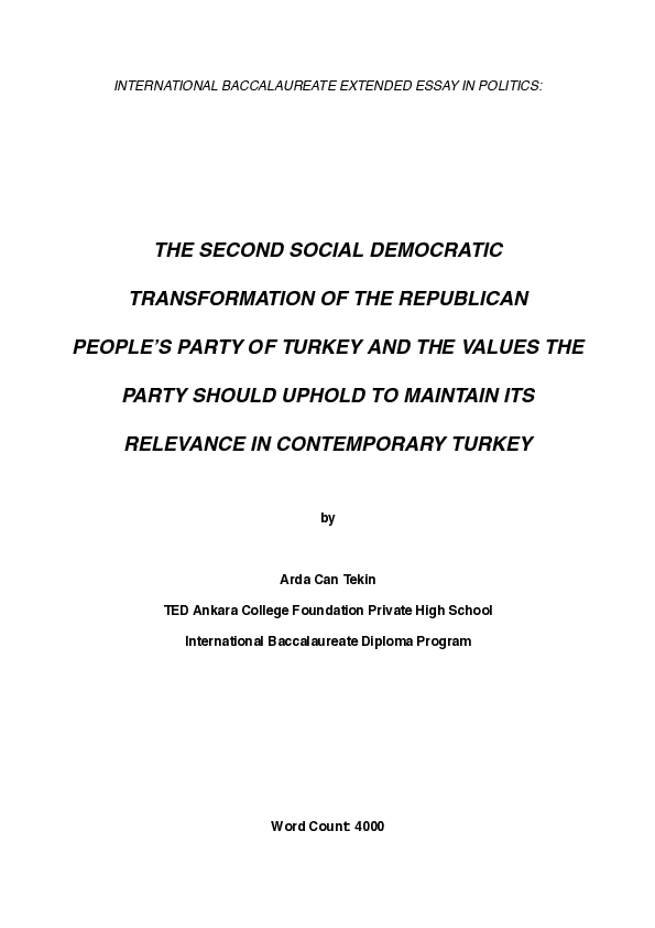 (PDF) Transformation of the Republican Peopleʼs Party of Turkey and the ...